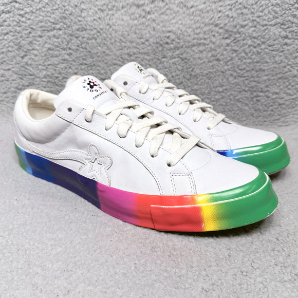 Converse Golf Le Fleur One Star Ox Mens Size 13 Sneakers White Rainbow Leather - Picture 1 of 10